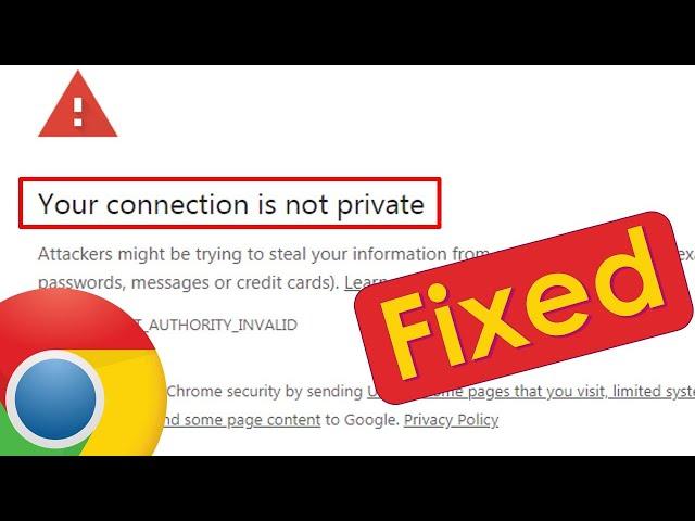 Your connection is not private chrome