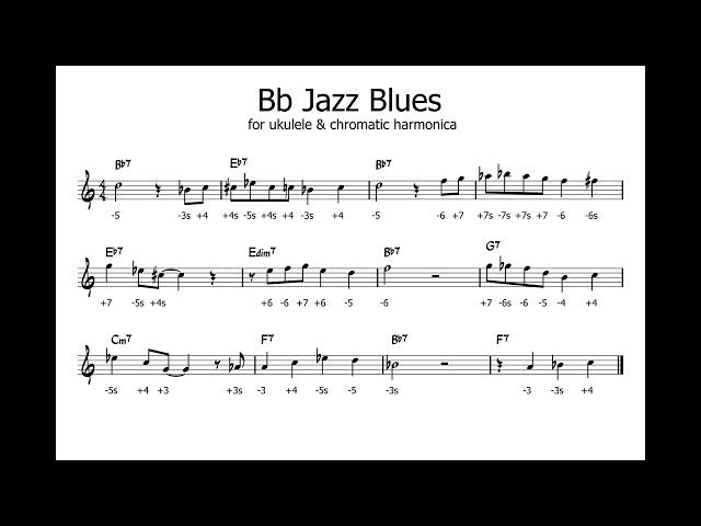 Bb Jazz Blues for ukulele & chromatic harmonica