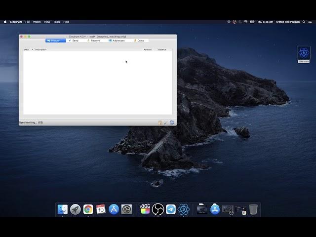 Making a Bitcoin transaction with Electrum