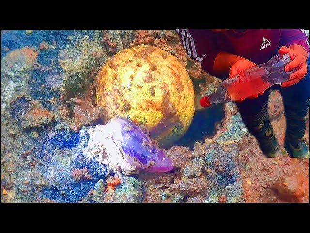 Volcanic egg. I found the golden egg in the volcanic rock. Diamond, amethyst, agate