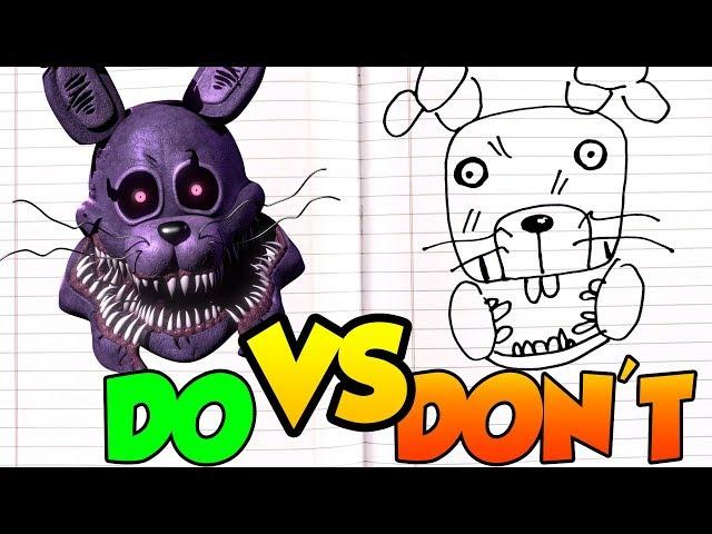 DOs & DON'Ts Drawing Five Nights At Freddy's Twisted Bonnie In 1 Minute CHALLENGE!