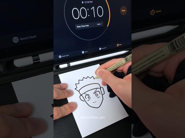 Drawing Naruto, But I Only Have 30 Seconds... Art Challenge! (#shorts)