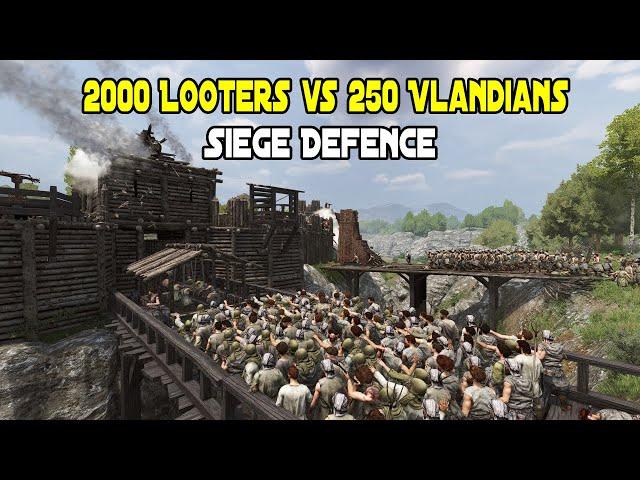 2000 Looters vs 250 Vlandians Siege Defence - Mount and Blade 2  Bannerlord