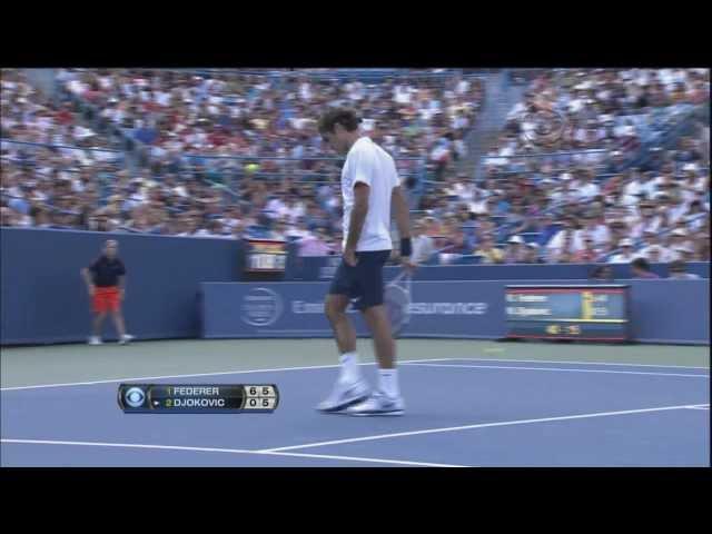 Djokovic roars, tries to hit Federer at the net