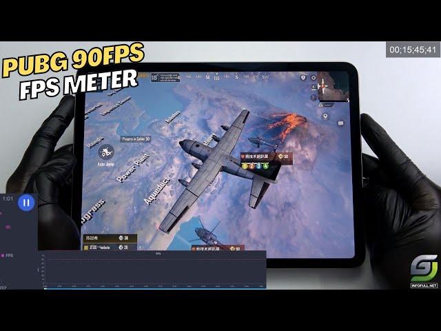 iPad Pro 2022 test game PUBG 90 FPS with FPS Meter | Apple M2