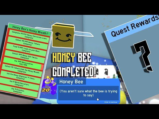 Completing The "HONEY BEE'S HONEY WREATH" Quest | Bee Swarm Simulator