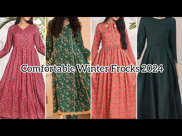 Comfortable winter frock designs 2024|Latest linen,khaddar frock designs|Frock designs