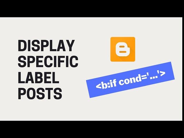 Display Posts From A Specific Label In Blogger Website - Live Blogger