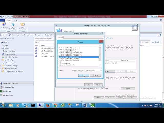 SCCM 2012 R2 Create Windows 7 Device Collection