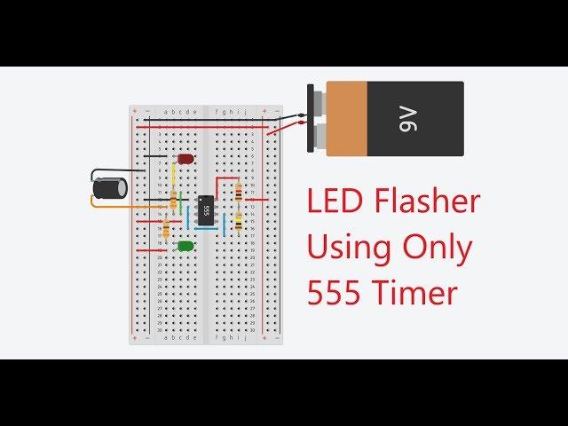 LED Chaser Circuit with 555 timer | LED Flasher | by Waqas Farooq