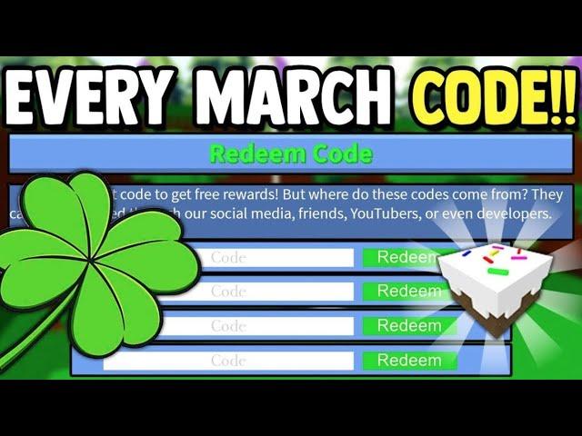 EVERY MARCH CODE!! (REDEEM) | Build a Boat for Treasure ROBLOX