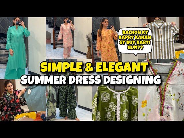 HOW I DESIGN MY SUMMER DRESSES  | SIMPLE & ELEGANT DAILY WEAR + Kids Clothing Haul 