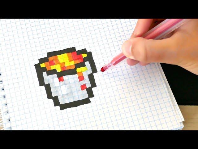 ВЕДРО ЛАВЫ по КЛЕТОЧКАМ - how to draw / pixel art