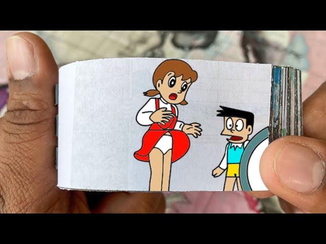 Doraemon Cartoon Flipbook #162 | Nobita Pulls Shizuka Clothes Flip Book | Flip Book Artist 2023