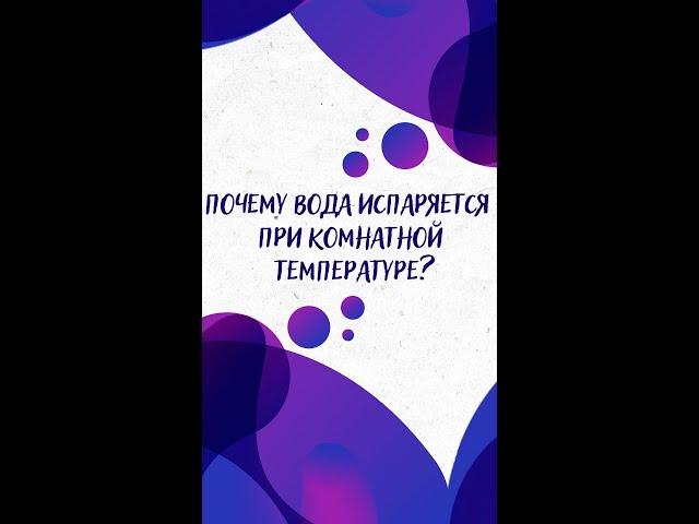 Почему ВОДА испаряется при КОМНАТНОЙ температуре? — Научпок #shorts