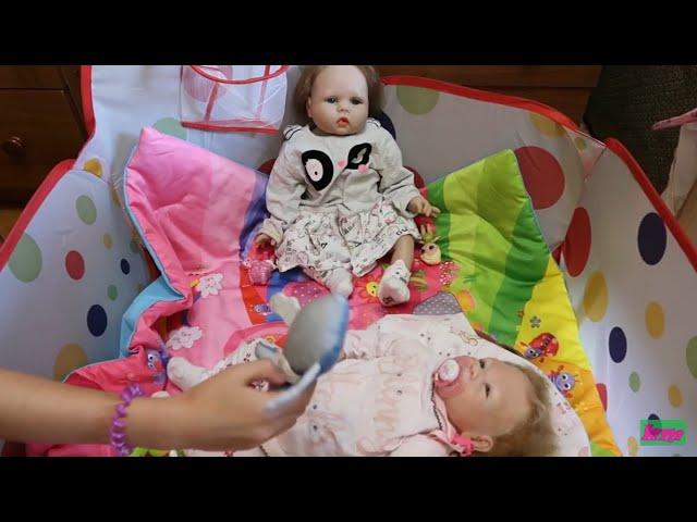 VLOG С реборном. Утро с Лолой и Лили.  Kira Pretend Play with Baby Doll