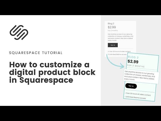 How to customize fonts & colors for a Digital product block in Squarespace: New Squarespace Tutorial