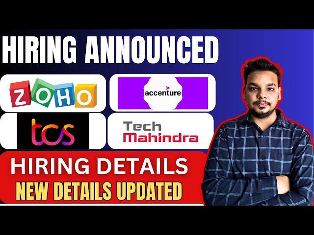 TCS , Zoho , Genpact , Tech Mahindra , Accenture Hiring Drives | OFF Campus Drive For Freshers