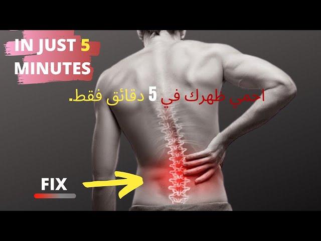LOWER BACK EXERCISES (just 5 minutes)-تمارين ظهر