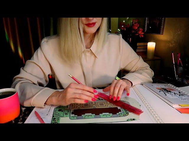 ASMR  Flipping Pages & Taking Notes ️ Paper Sounds  Unintelligible Whispers