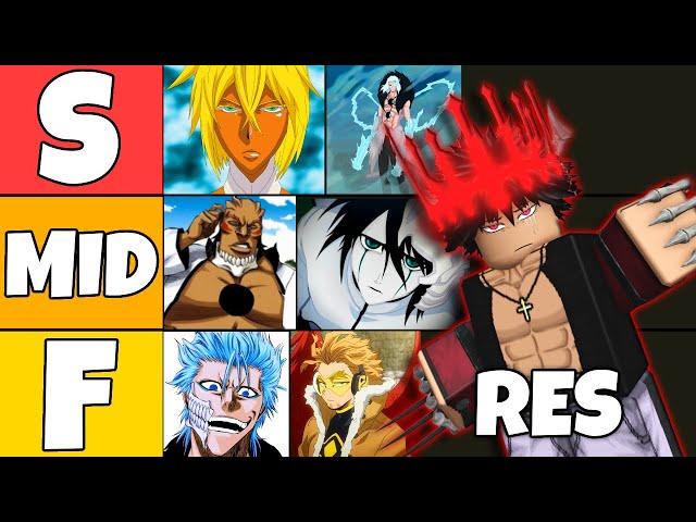 Best OFFICIAL Res/Segunda Tier List.. | Type Soul