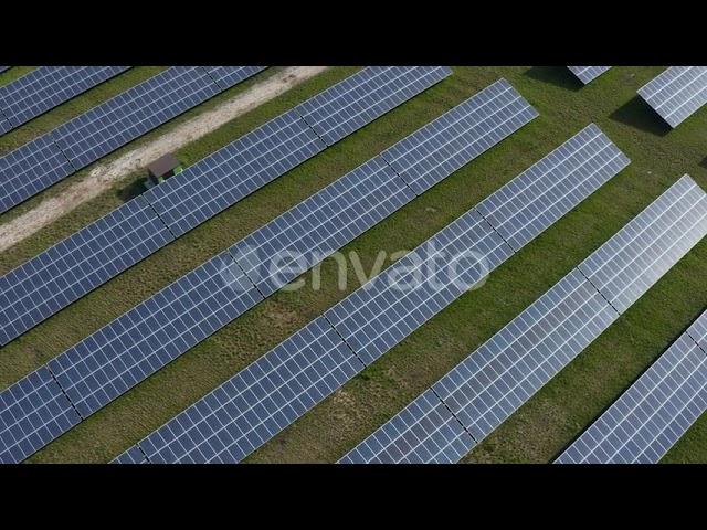 Aerial view of solar panels in solar farm, Bavaria, Germany / Videohive, Stock footage, Nature