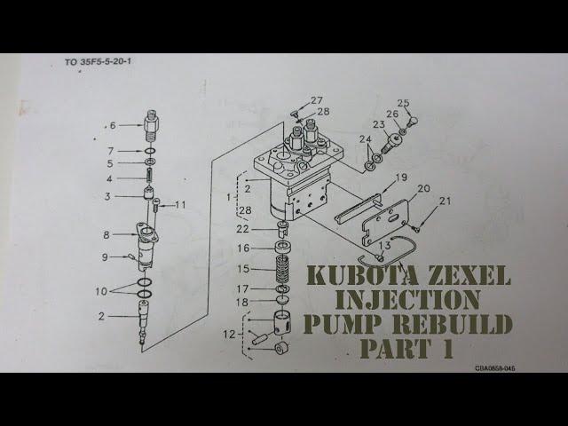 Kubota 3 cylinder diesel Zexel injection pump rebuild Part 1