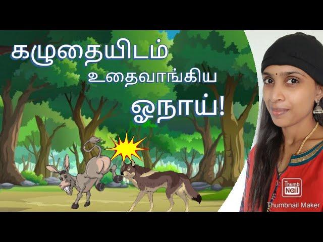 கழுதையிடம் உதைவாங்கிய ஓநாய் | The donkey and the wolf | Tamil story