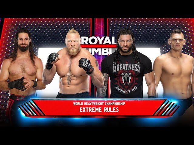 Brock Lesnar vs Seth Rollins vs Gunther vs Roman Reigns | WWE Royal Rumble | WWE 2k24 Gameplay 4k