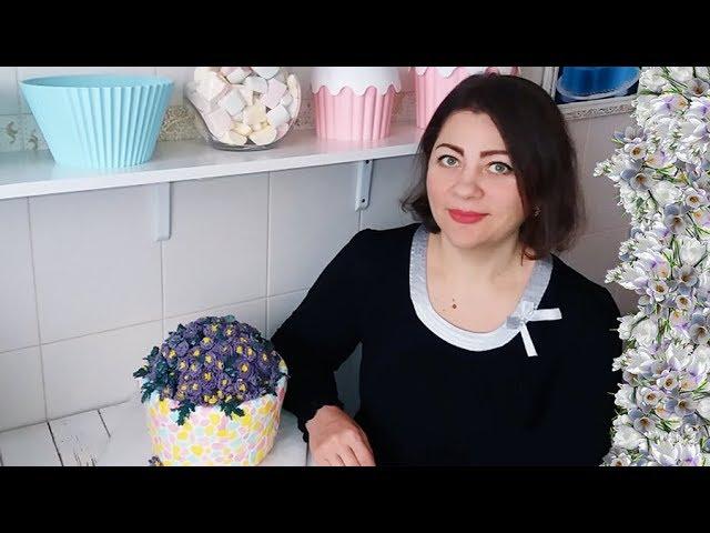 Мозаика На Торте .  Горшок С Цветами ! | LoraCake
