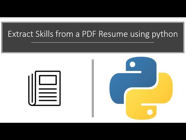 Extract Skills from a PDF Resume using python