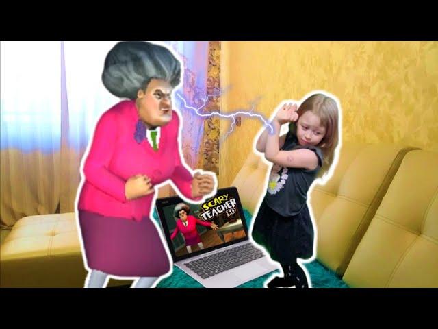 Злая училка Мисс Ти пришла в наш мир! Scary teacher 3D необычное прохождение!