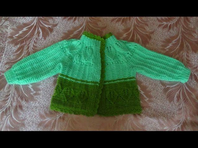 Детский жакет с листиками (спицы) Часть 1 - knitting children's jacket