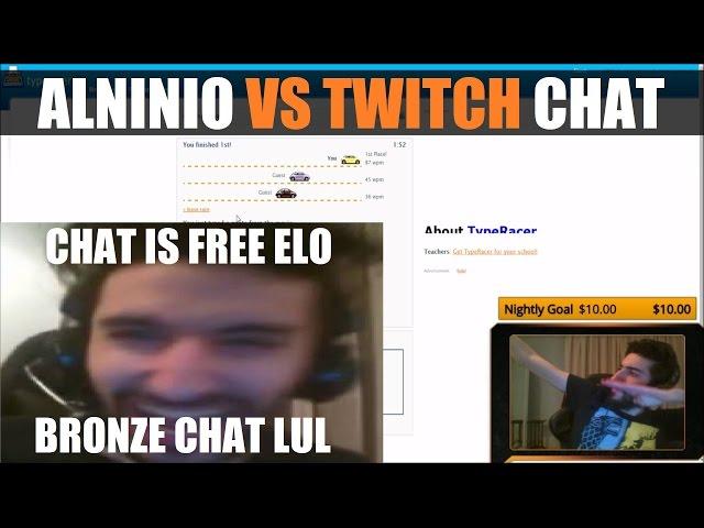 ►Stream Highlight: ALNINIO VS TWITCH CHAT MADNESS!! | TypeRacer