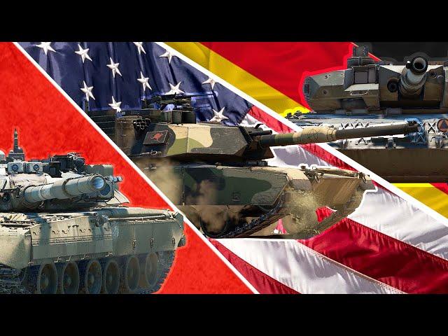 Т-80УК VS Абрамс M1A1 VS Леопард 2 PL! БИТВА ПОЛКОВОЙ ТЕХНИКИ WAR THUNDER