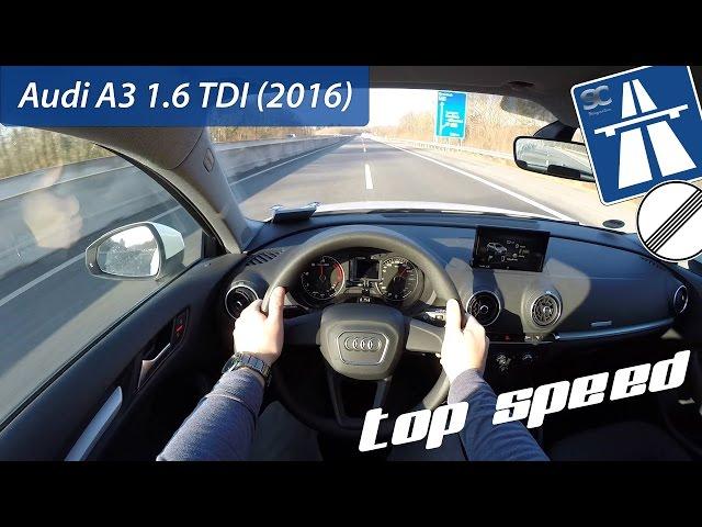 Audi A3 1.6 TDI (2016) on German Autobahn - POV Top Speed Drive