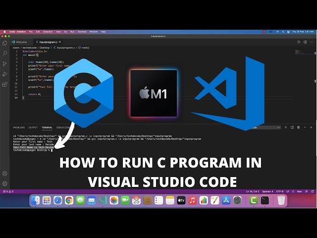 How to Run C in Visual Studio Code on Mac OS Apple Macbook M1