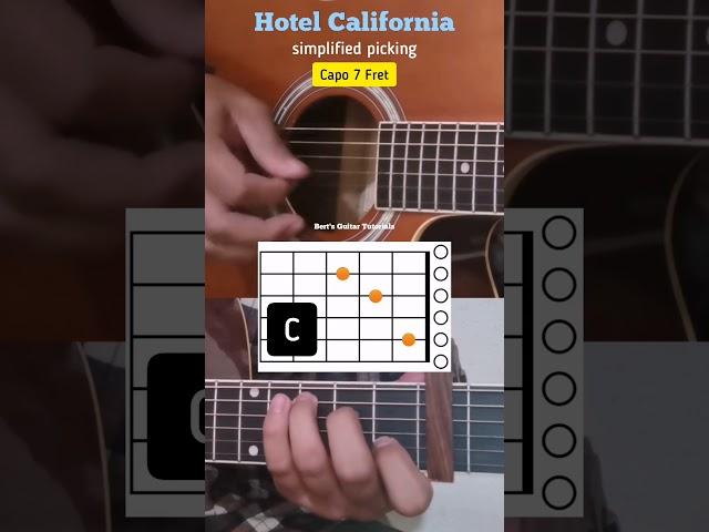 hotel california simplified picking #guitartutorial #bertsguitartutorials