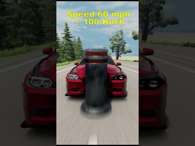 BMW M5 F10 vs Bollard car vs Bollard - BeamNG.Drive #shorts