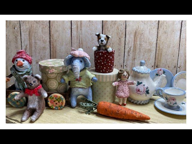 МК ватная игрушка, миниатюра и аксессуары (Часть 1). DIY spun cotton toys, miniature ( Part 1)