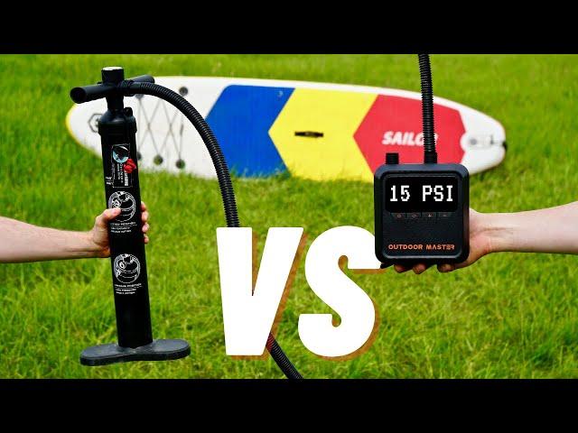 Which SUP Pump is FASTER? Manual Vs Electric (Outdoor Master Cachalot 2s review)