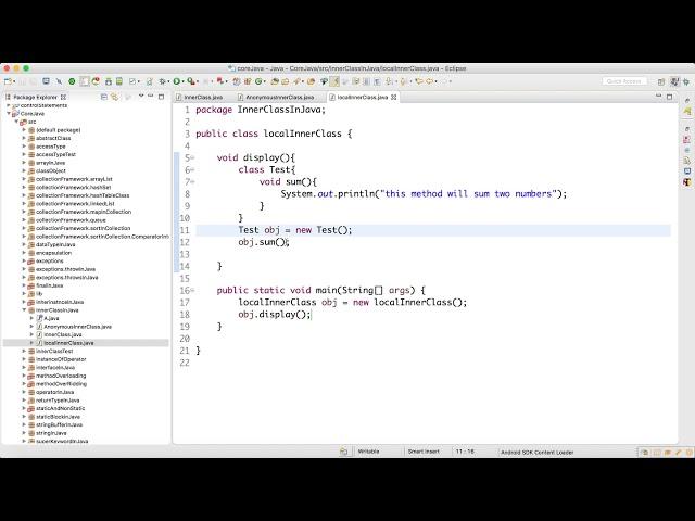 local Inner Class In Java