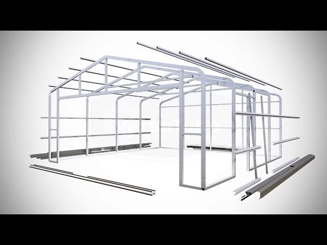 VersaTube 20X20X8 Summit Steel Garage Animated Overview