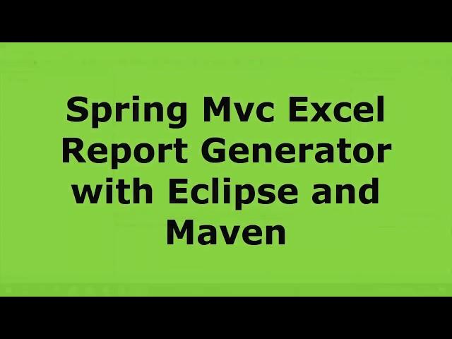 26 Spring Mvc Excel Report with Maven