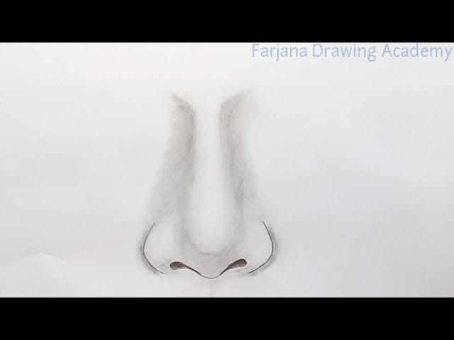 How to draw nose for Beginners/ EASY WAY TO DRAW A REALISTIC NOSE