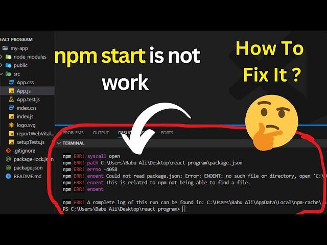 how to fix npm start error in react js