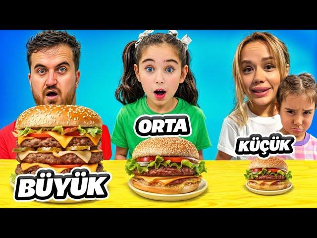 ELİF SİNEM ve GAMZE KARTA BÜYÜK, ORTA veya KÜÇÜK YEMEK YARIŞMASI !! @GamzeKarta @OykuKarta