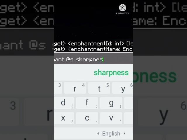 How to enchant your sword with command in minecraft pe #short #shortvideo