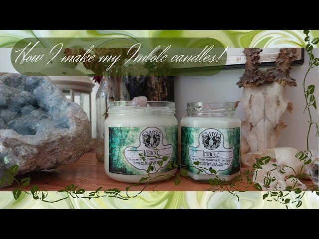 How to make scented candles! Handmade vegan candles with Herbs and Crystal for Imbolc.