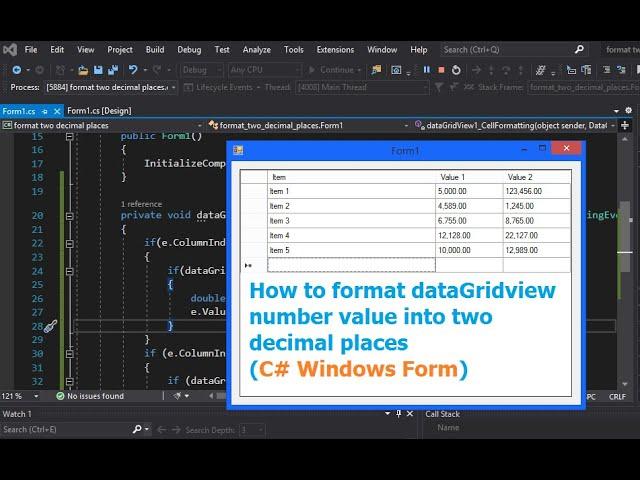 How to format dataGridview number value into two decimal places (C# Windows Form)